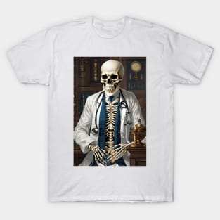 Doctor skeleton in his clinic T-Shirt